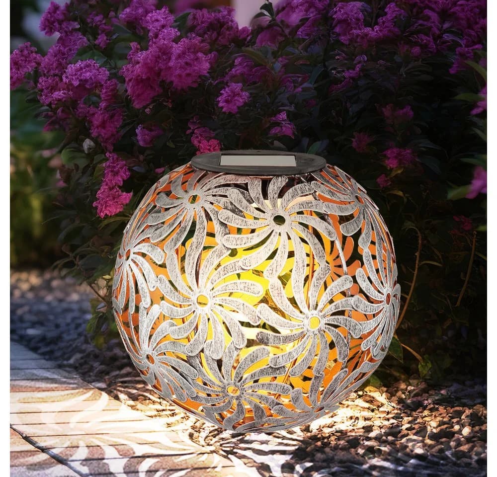 GLOBO LIGHTING Solarleuchte Garten silber Metall Warmweiß - Bild 5