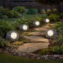 GLOBO LIGHTING 5er Set Solar Stein Außenleuchte Grau LED Bild 1