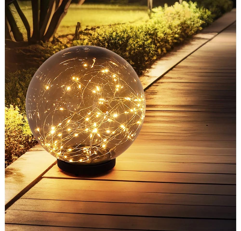 GLOBO LIGHTING Solarleuchte Kugel rauchfarben mit 40 LEDs - Bild 3