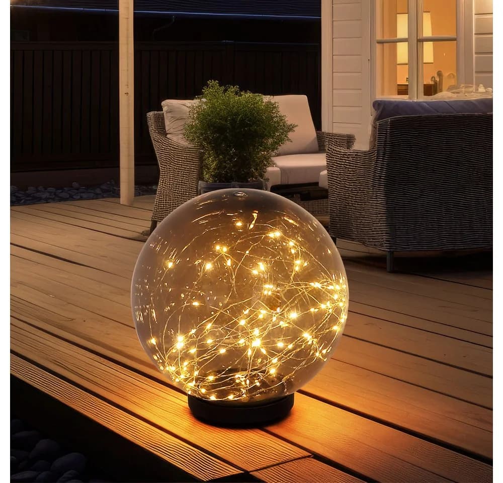 GLOBO LIGHTING Solarleuchte Kugel rauchfarben mit 40 LEDs - Bild 4