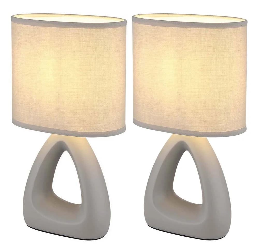 GLOBO LIGHTING Tischleuchte Grau Keramik 2er Set