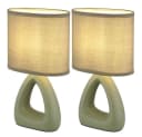 GLOBO LIGHTING Tischleuchte 2er Set Grün Keramik Textil Bild 1