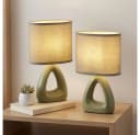 GLOBO LIGHTING Tischleuchte 2er Set Grün Keramik Textil Bild 3