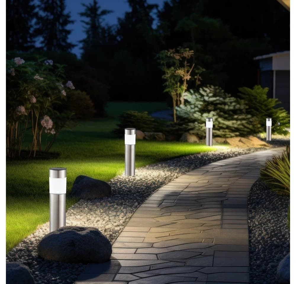 GLOBO LIGHTING LED Gartenleuchte 8er Set Solar Steckleuchten IP44 Silber - Bild 3