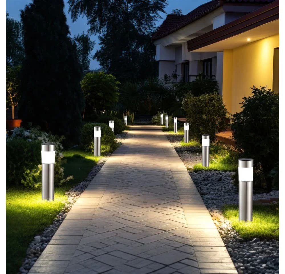 GLOBO LIGHTING LED Gartenleuchte 8er Set Solar Steckleuchten IP44 Silber - Bild 4