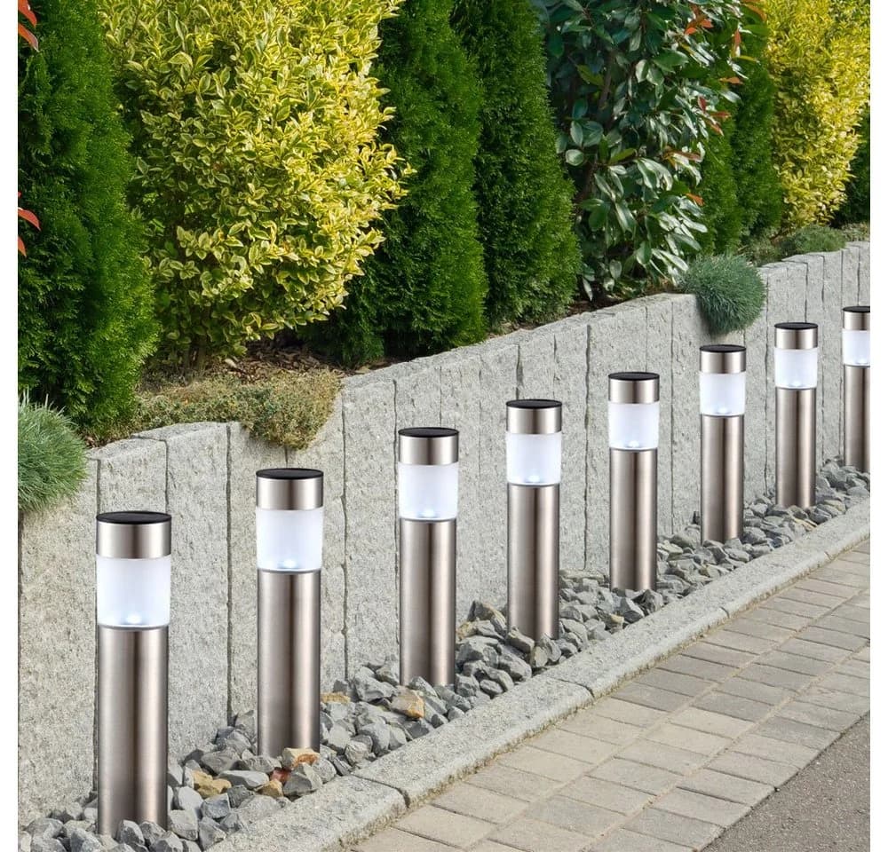 GLOBO LIGHTING LED Gartenleuchte 8er Set Solar Steckleuchten IP44 Silber - Bild 5