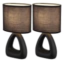 GLOBO LIGHTING Tischleuchte Keramik Textil Schwarz Nachttischleuchte Wohnzimmer 2x Bild 2