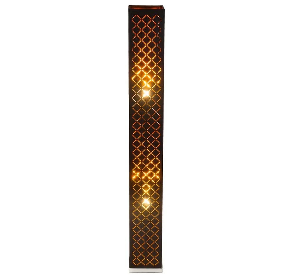 GLOBO LIGHTING Stehlampe Schwarz mit Blattgold Schirm