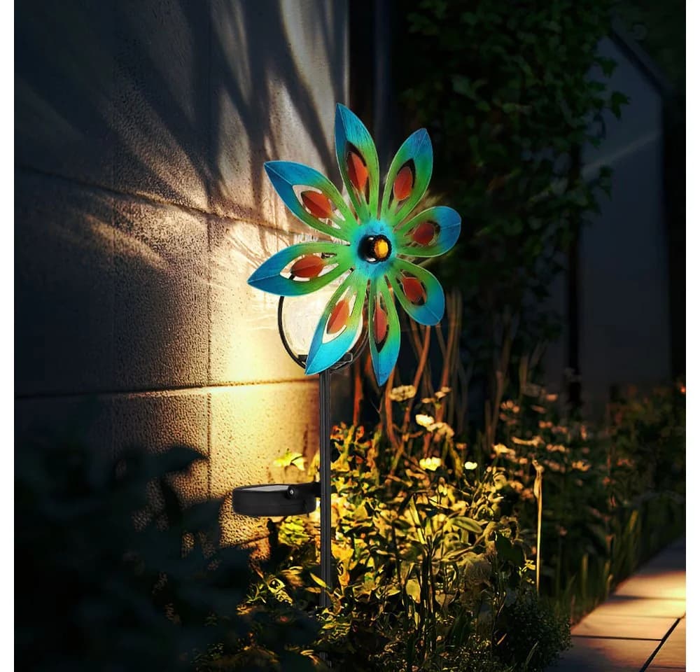 GLOBO LIGHTING LED Solarleuchte Warmweiß Windrad-Design - Bild 3