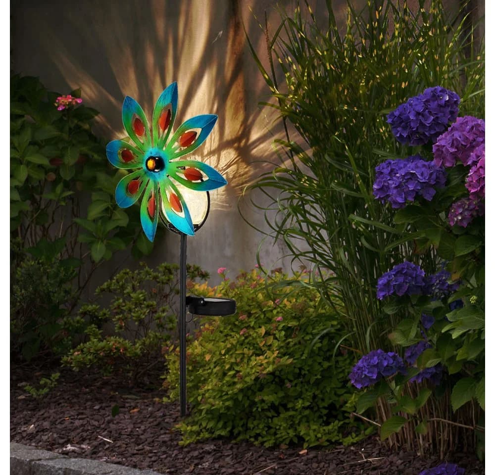 GLOBO LIGHTING LED Solarleuchte Warmweiß Windrad-Design - Bild 4