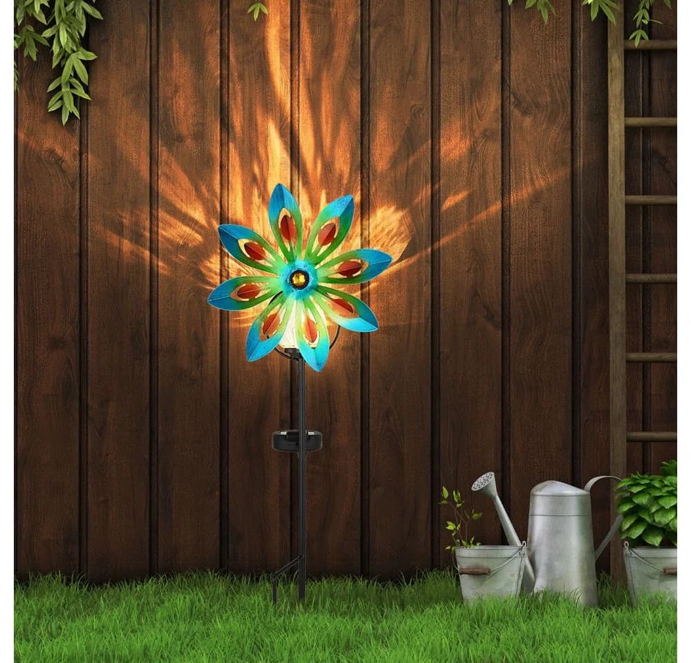 GLOBO LIGHTING LED Solarleuchte Warmweiß Windrad-Design - Bild 5