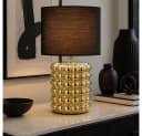 GLOBO LIGHTING Tischleuchte Keramik Gold Textil Schwarz 2x Bild 5