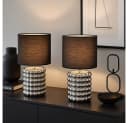 GLOBO LIGHTING Tischleuchte Keramik Textil Schwarz 2x Bild 3