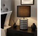 GLOBO LIGHTING Tischleuchte Keramik Textil Schwarz 2x Bild 4