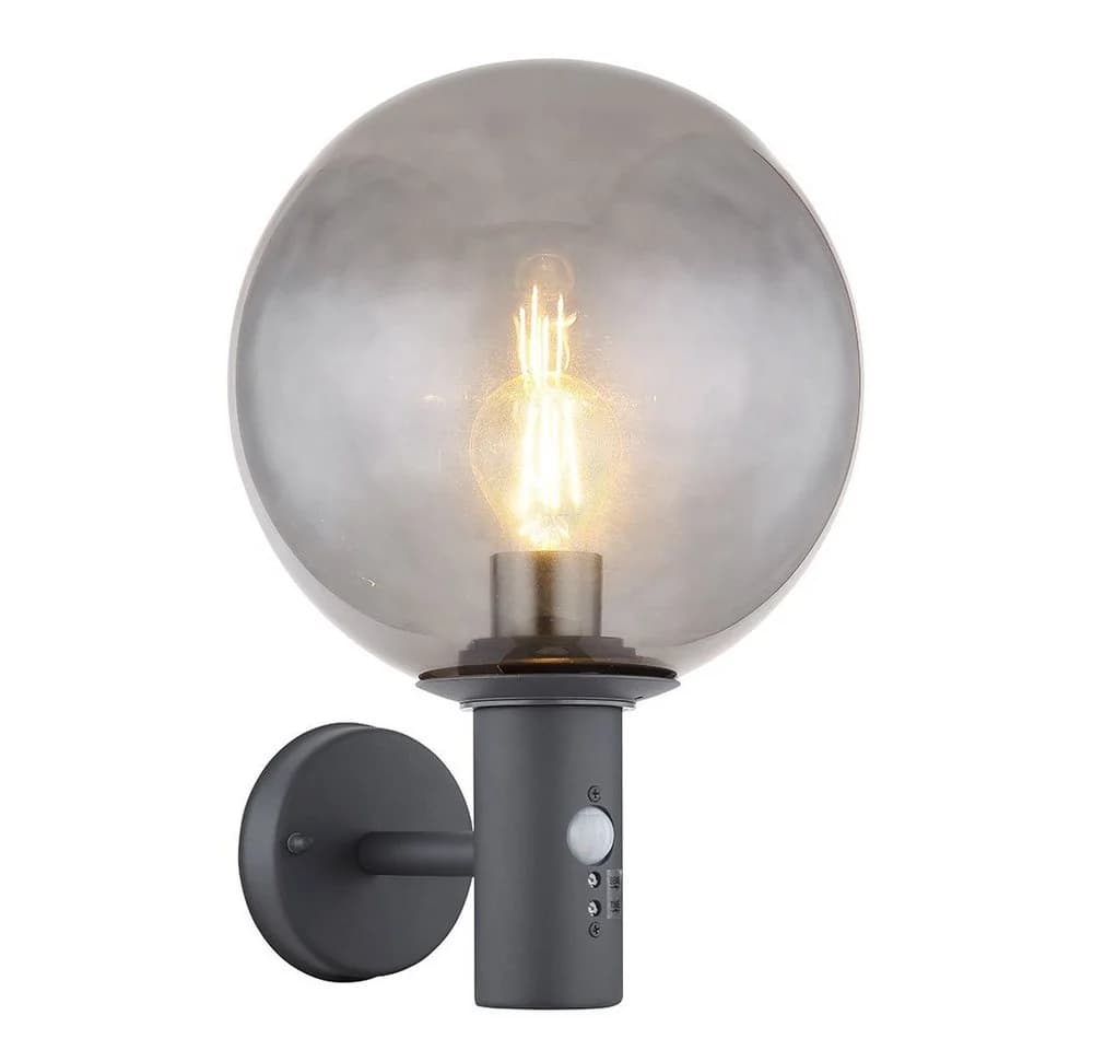 GLOBO LIGHTING LED Außen-Wandleuchte Warmweiß mit Bewegungsmelder Anthrazit