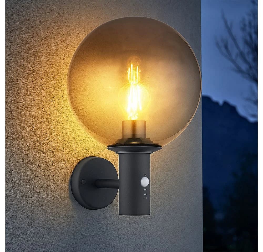 GLOBO LIGHTING LED Außen-Wandleuchte Warmweiß mit Bewegungsmelder Anthrazit - Bild 2