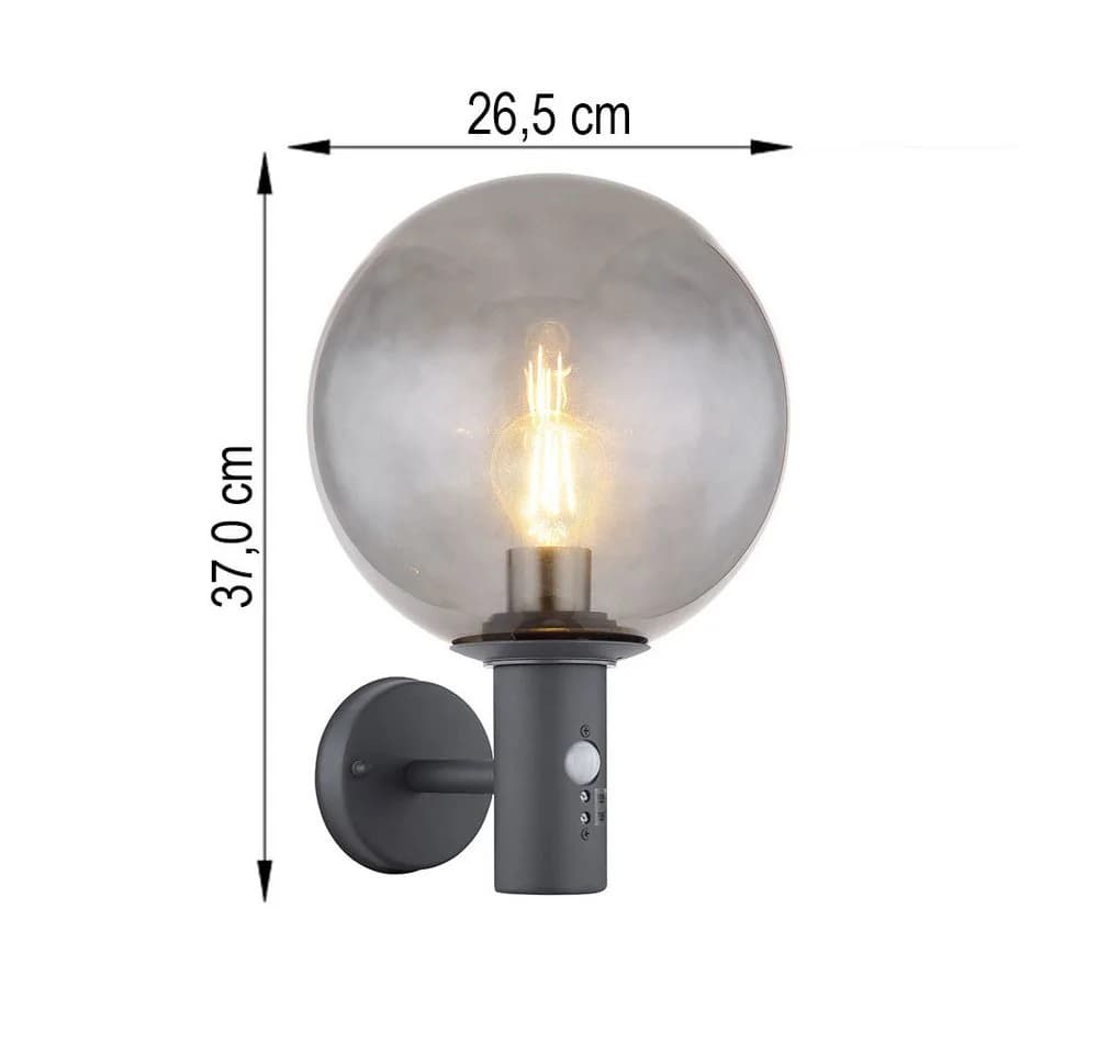 GLOBO LIGHTING LED Außen-Wandleuchte Warmweiß mit Bewegungsmelder Anthrazit - Bild 3