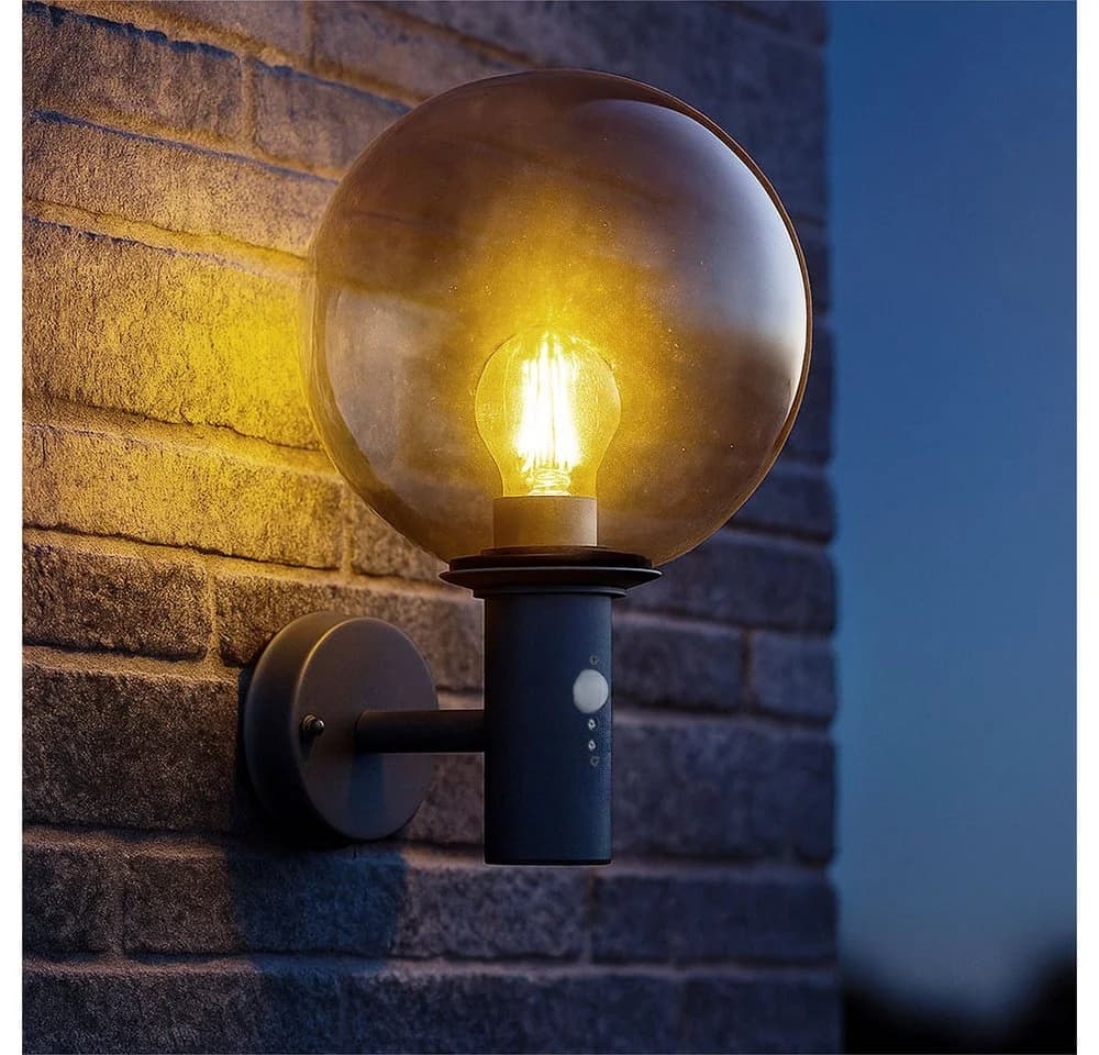 GLOBO LIGHTING LED Außen-Wandleuchte Warmweiß mit Bewegungsmelder Anthrazit - Bild 5