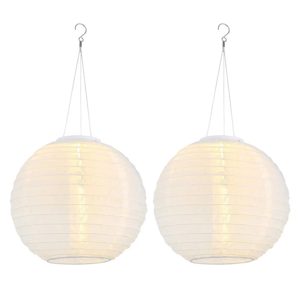 GLOBO LIGHTING Solarleuchte Lampion Weiß 2x LED Warmweiß - Bild 2