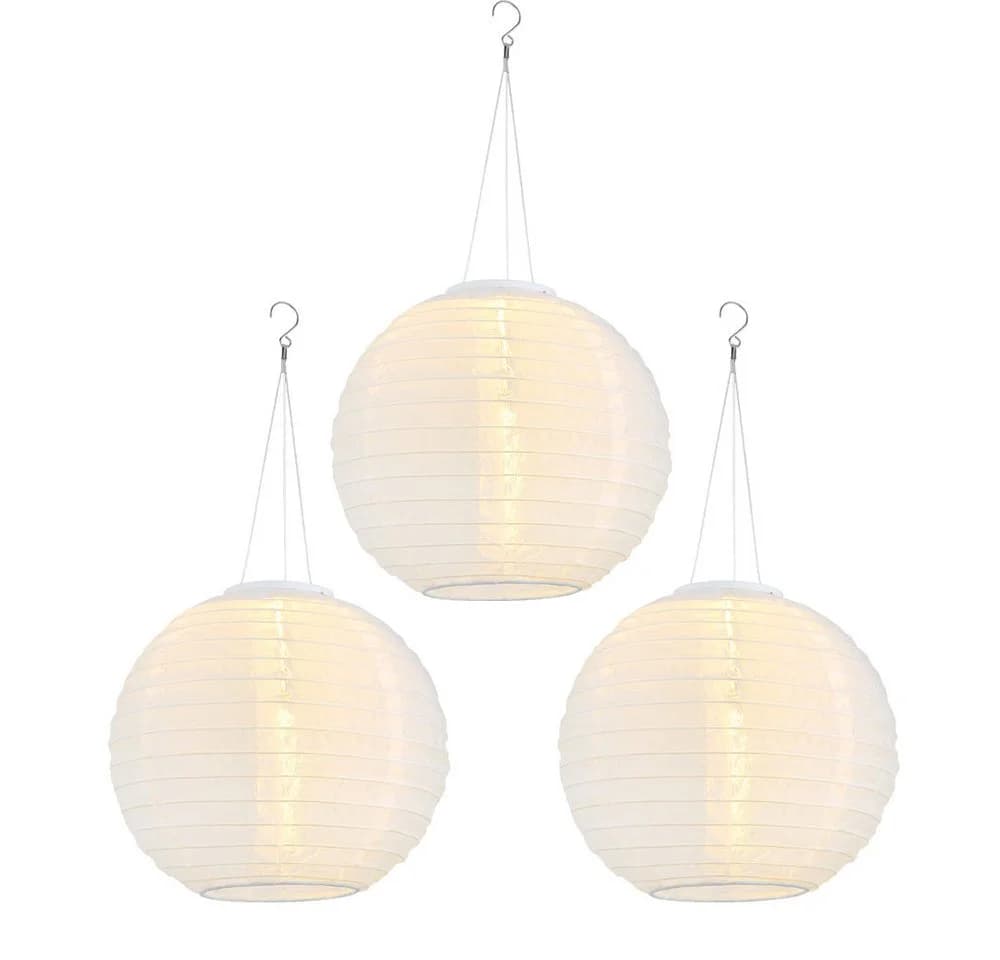GLOBO LIGHTING Solarleuchte Lampion Weiß 3er Set - Bild 2