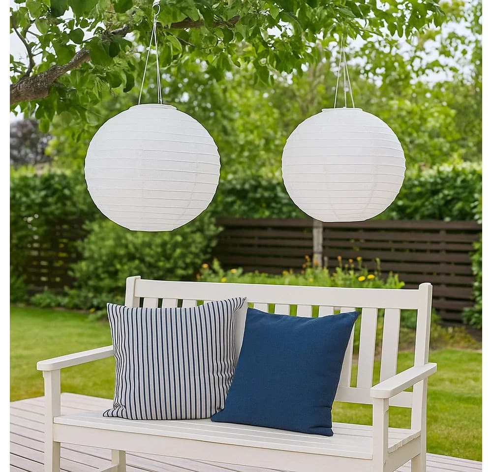 GLOBO LIGHTING Solarleuchte Lampion Weiß 3er Set - Bild 5