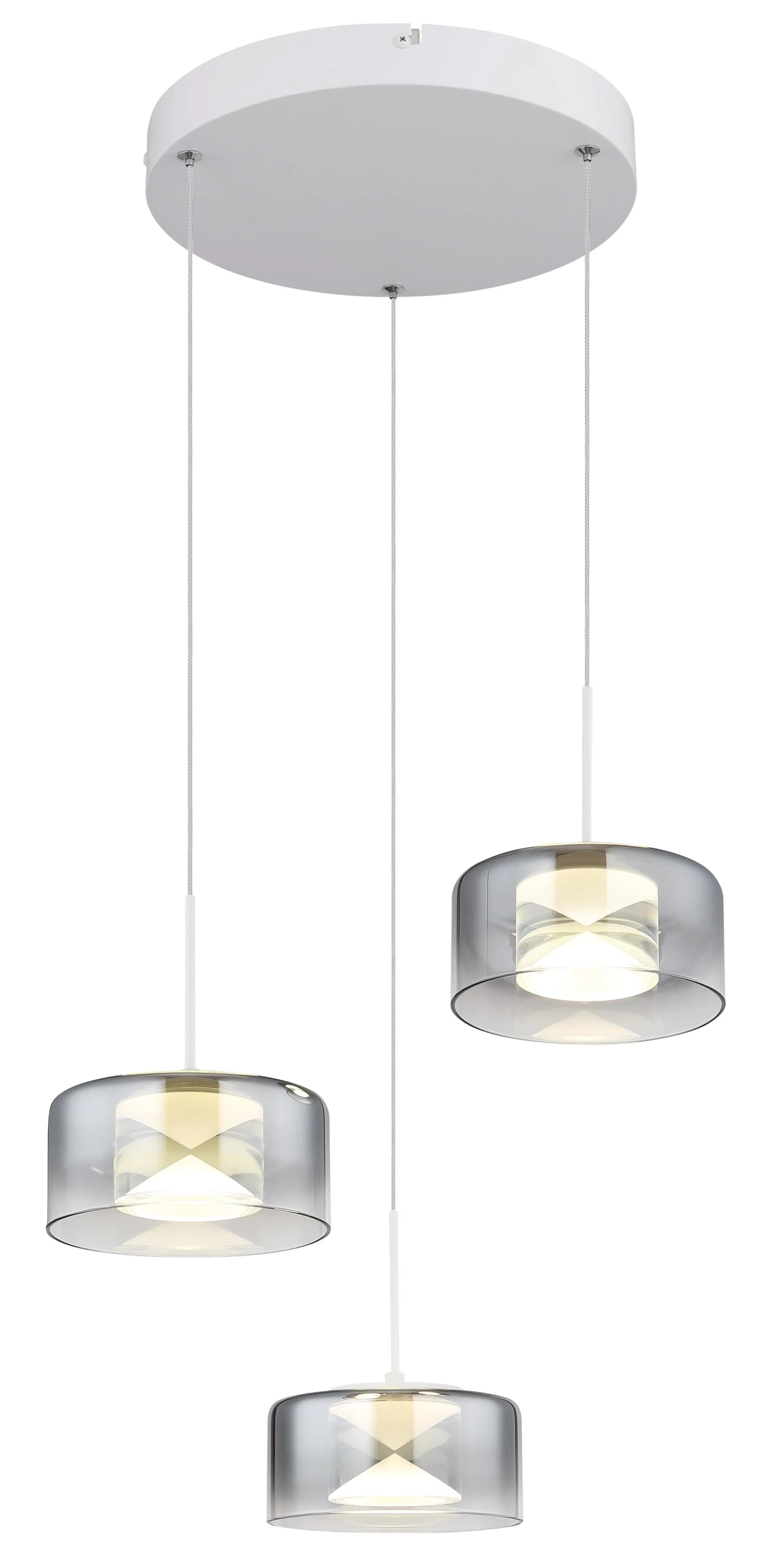 GLOBO LIGHTING LED Pendelleuchte BELINDA 3-flammig Weiß matt