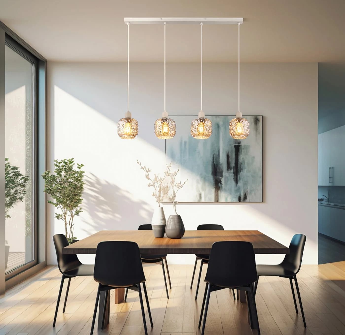 GLOBO LIGHTING Hängeleuchte Beige Glas Pendelleuchte