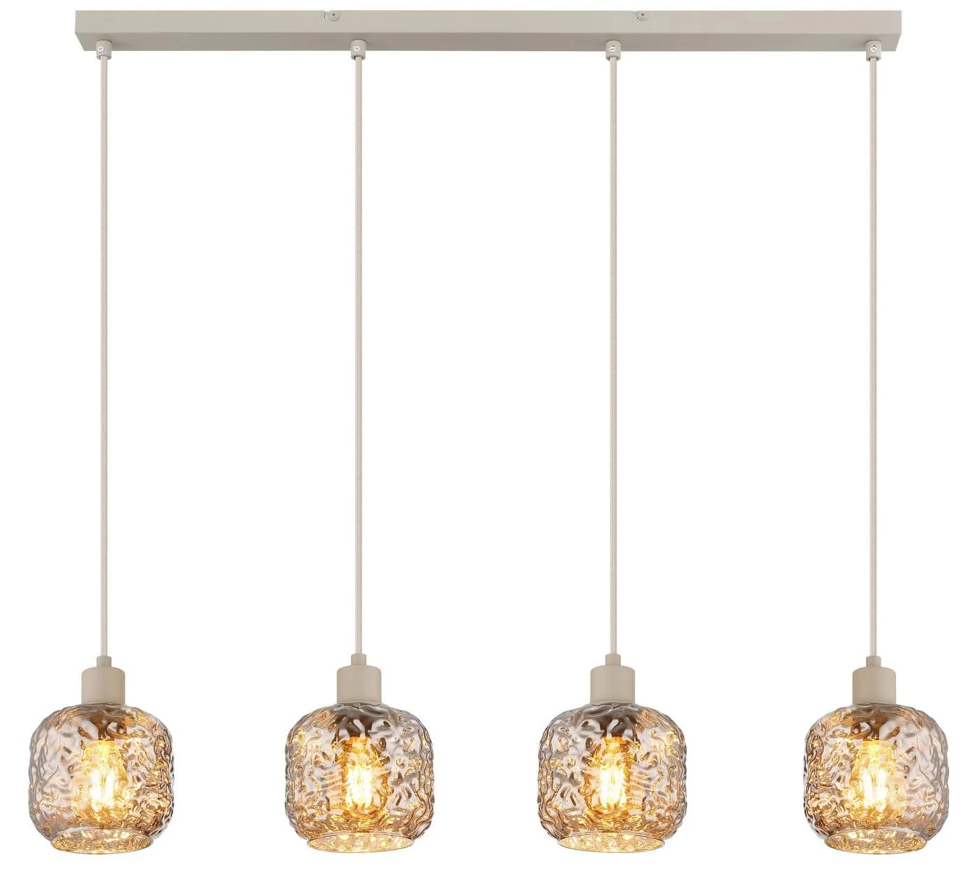 GLOBO LIGHTING Hängeleuchte Beige Glas Pendelleuchte - Bild 2