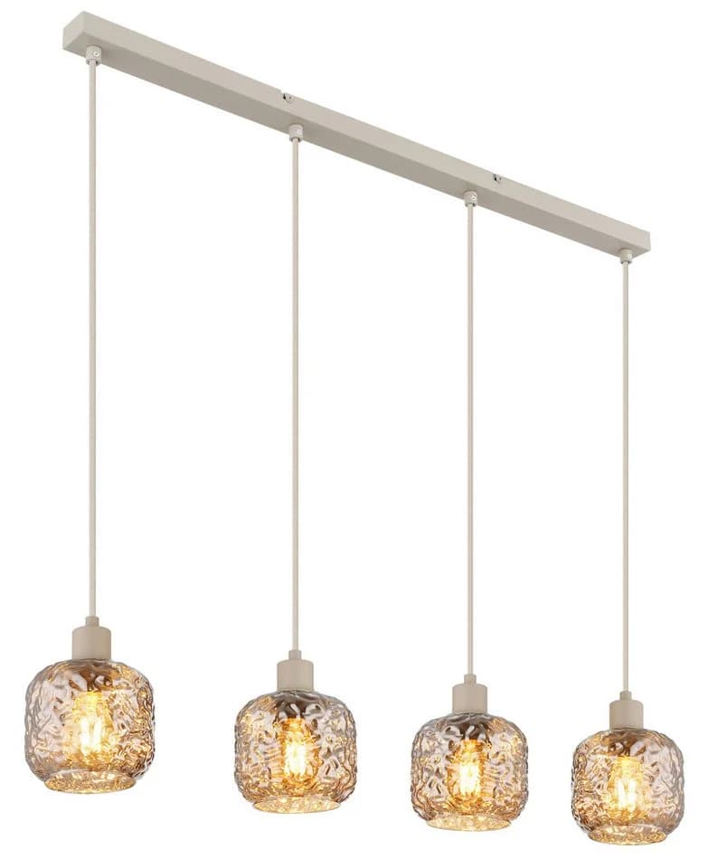 GLOBO LIGHTING Hängeleuchte Beige Glas Pendelleuchte - Bild 4