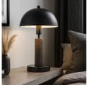 GLOBO LIGHTING Tischleuchte Nachttischlampe Leselampe Schwarz Travertin Stein E14 Bild 4