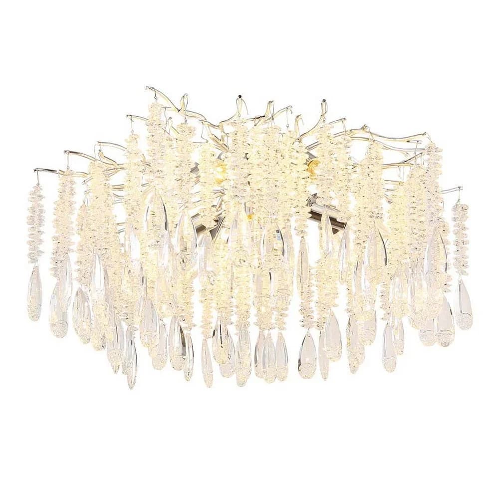 GLOBO LIGHTING Deckenleuchte Silber Metall Kristall - Bild 2