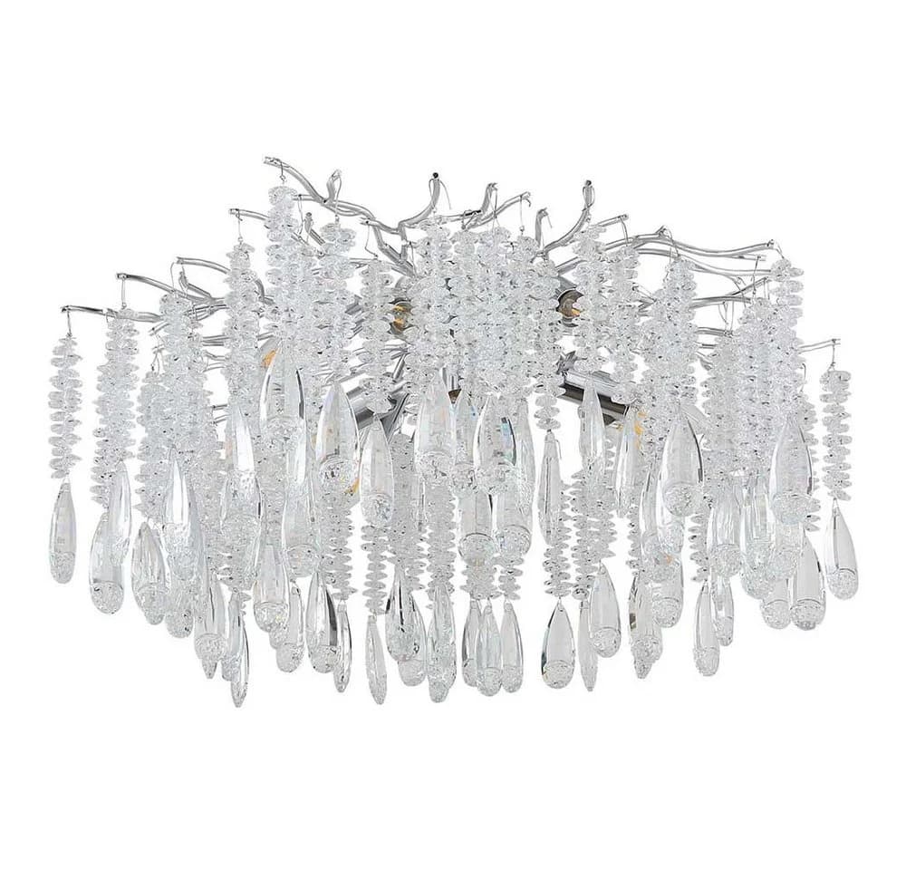 GLOBO LIGHTING Deckenleuchte Silber Metall Kristall - Bild 3