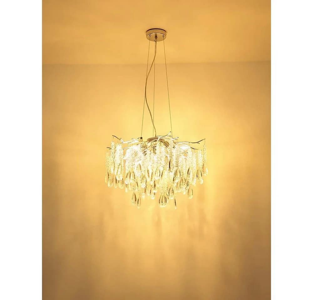 GLOBO LIGHTING Deckenleuchte Silber Metall Kristall - Bild 4