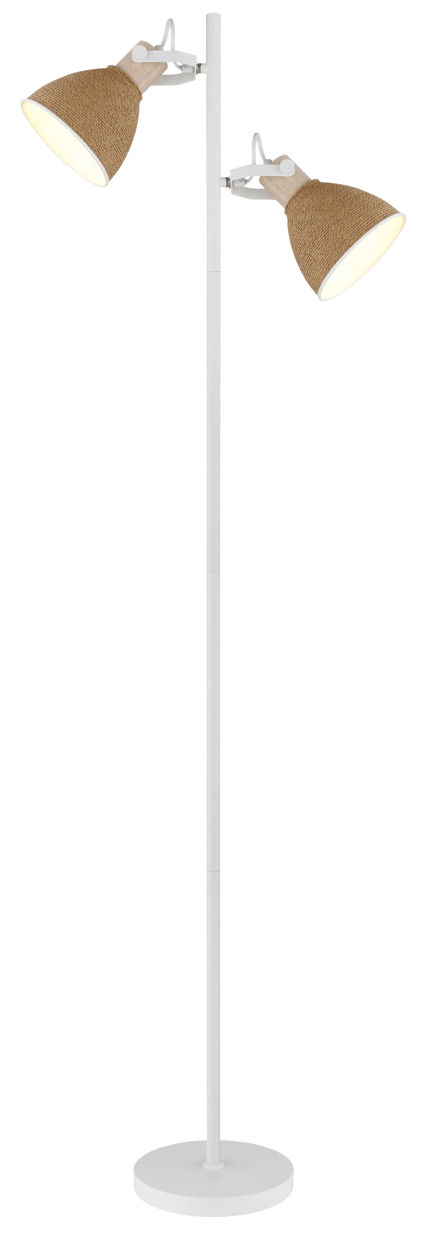 GLOBO LIGHTING Stehlampe LYNDON Braun/Weiß Matt Modern