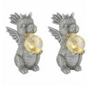 GLOBO LIGHTING Solarleuchte Drache 2er Set Grau LED Warmweiß Bild 1