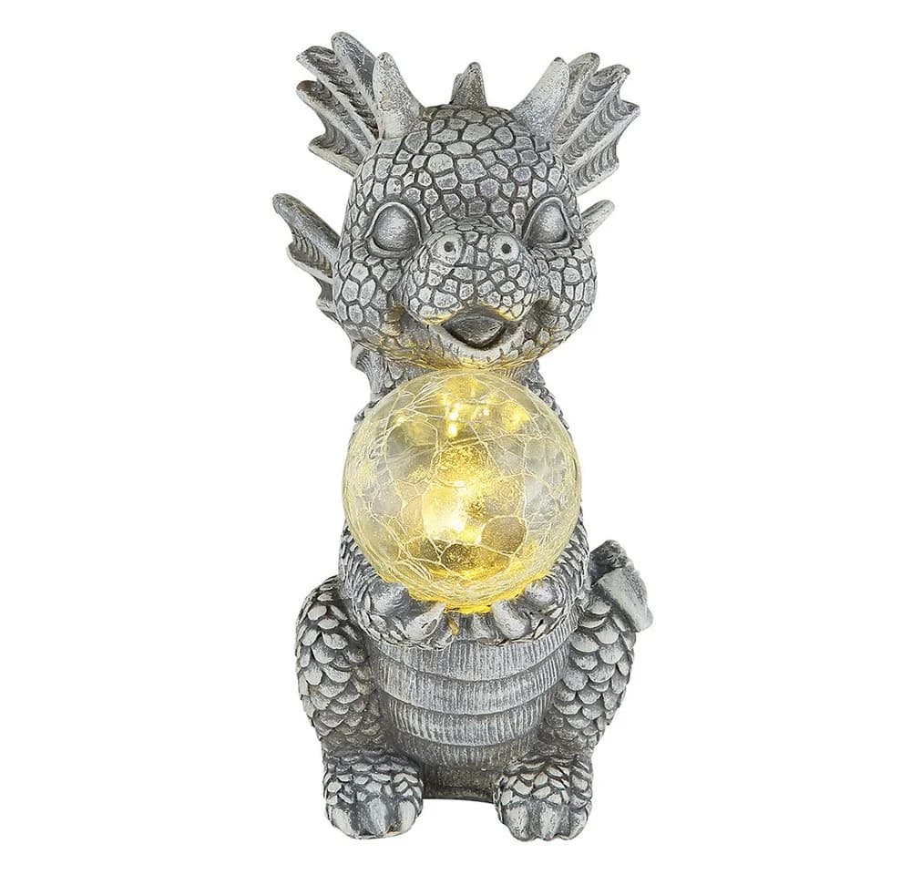 GLOBO LIGHTING Solarleuchte Drache 2er Set Grau LED Warmweiß - Bild 3