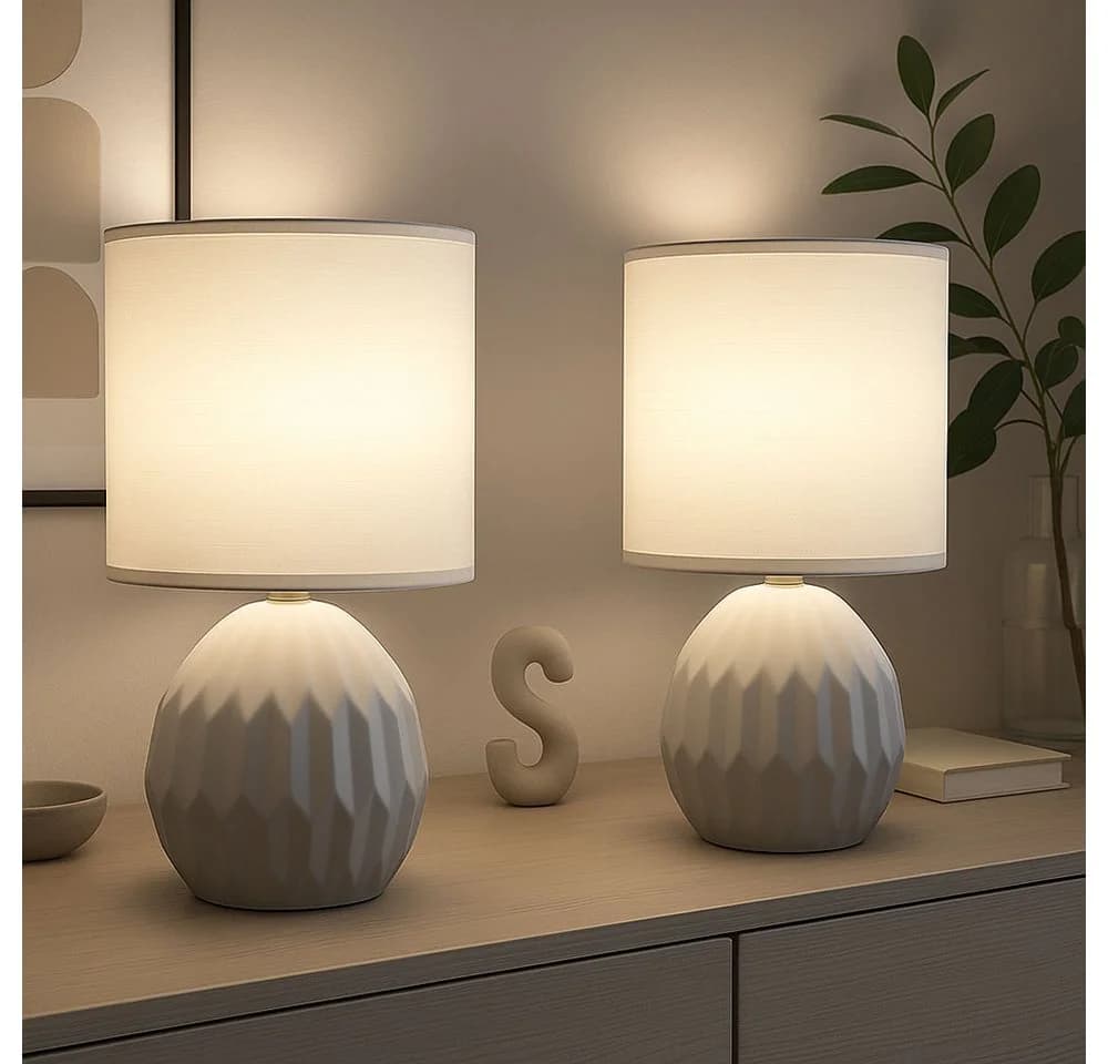 GLOBO LIGHTING Tischleuchte Keramik Grau - Bild 2