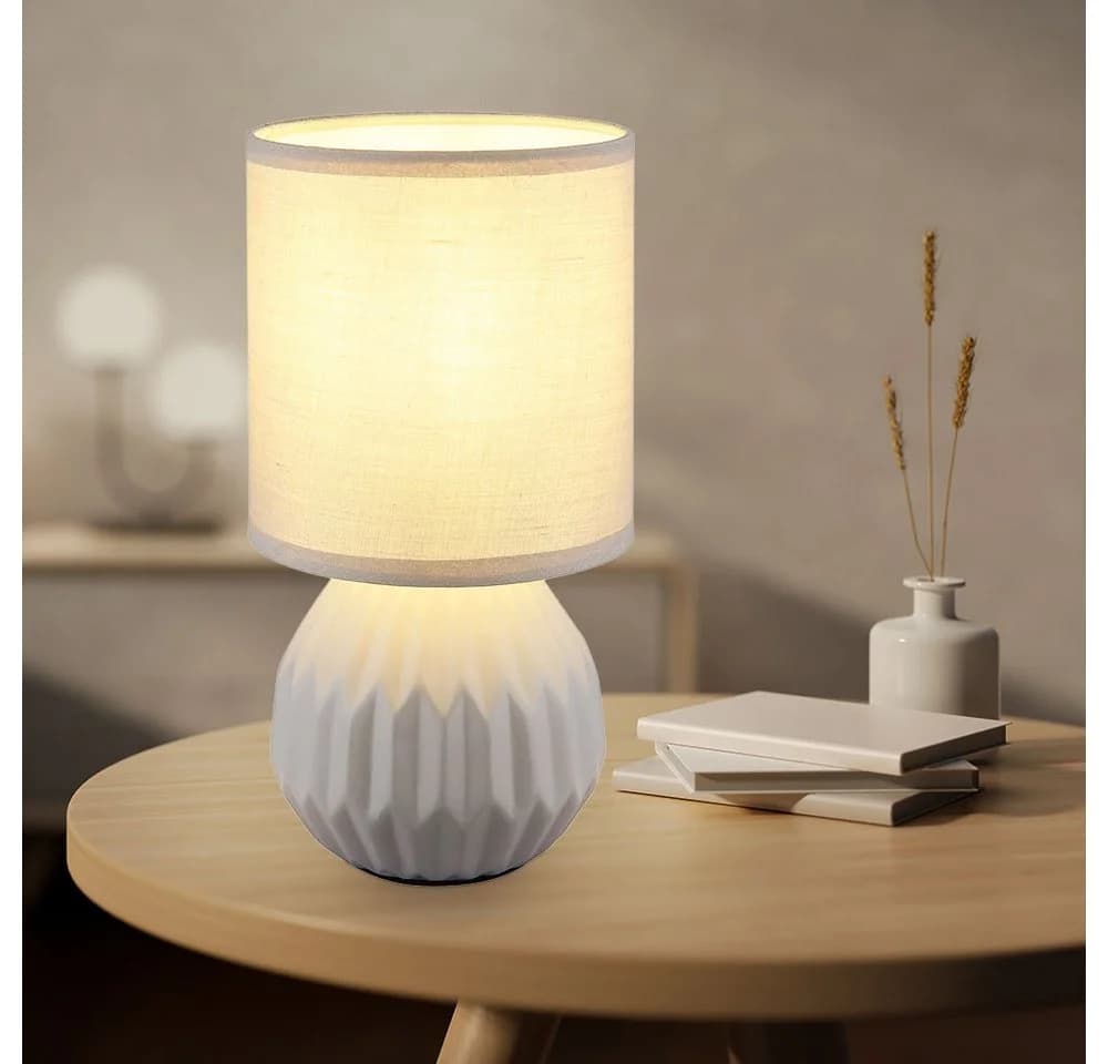 GLOBO LIGHTING Tischleuchte Keramik Grau - Bild 3