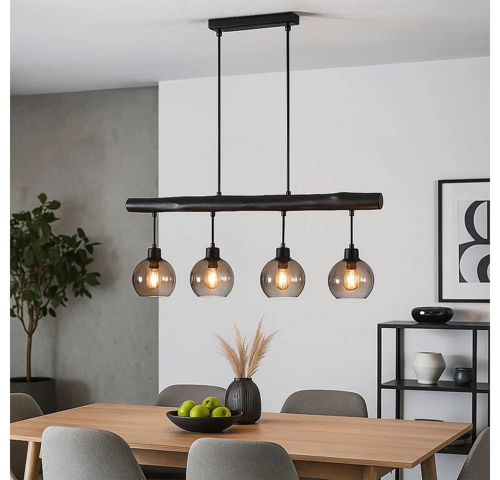 GLOBO LIGHTING Hängeleuchte Holzbalken Retro Holz - Bild 4