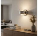 GLOBO LIGHTING LED Wandleuchte 2er Set Warmweiß Glas Nickel matt Bild 1