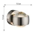 GLOBO LIGHTING LED Wandleuchte 2er Set Warmweiß Glas Nickel matt Bild 4