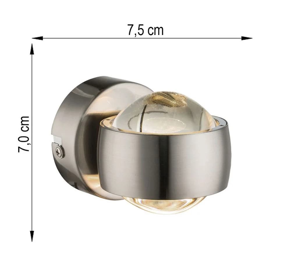 GLOBO LIGHTING LED Wandleuchte 2er Set Warmweiß Glas Nickel matt - Bild 4