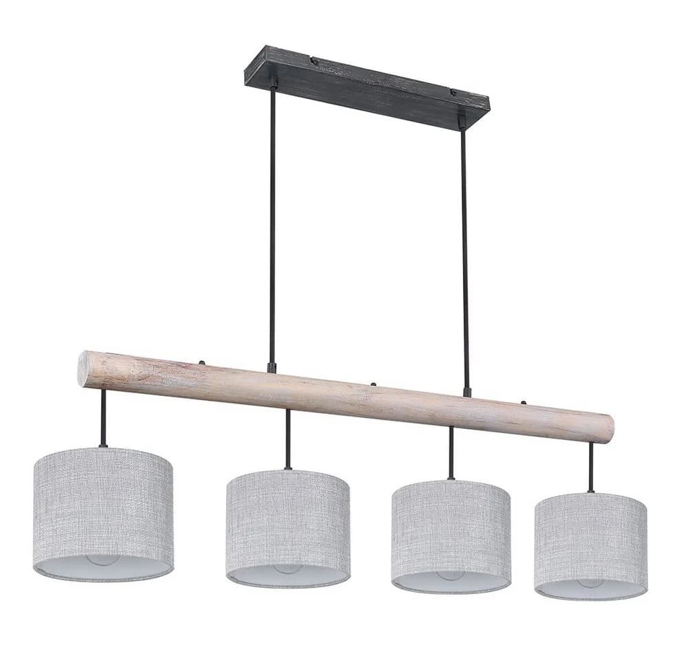 GLOBO LIGHTING Hängeleuchte Holzbalken Höhenverstellbar Esszimmerleuchte Holz