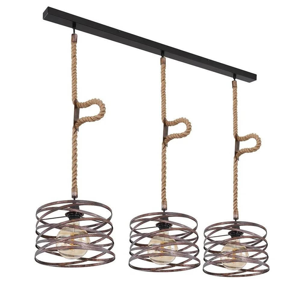 GLOBO LIGHTING Hängeleuchte Hanfseil Pendelleuchte Retro Vintage Wohnzimmer Lampe Industrie