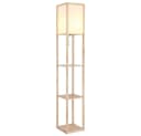 GLOBO LIGHTING Stehleuchte Holz Textil Zugschalter Bild 1