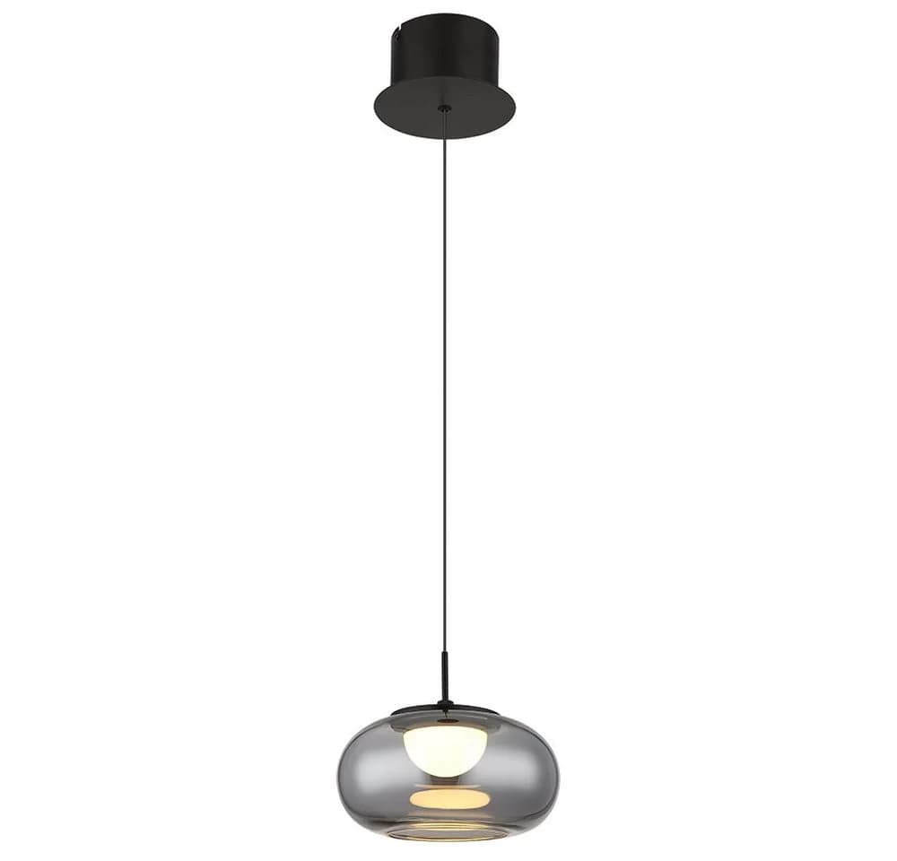 GLOBO LIGHTING LED-Hängeleuchte Rauchglas Schwarz Matt