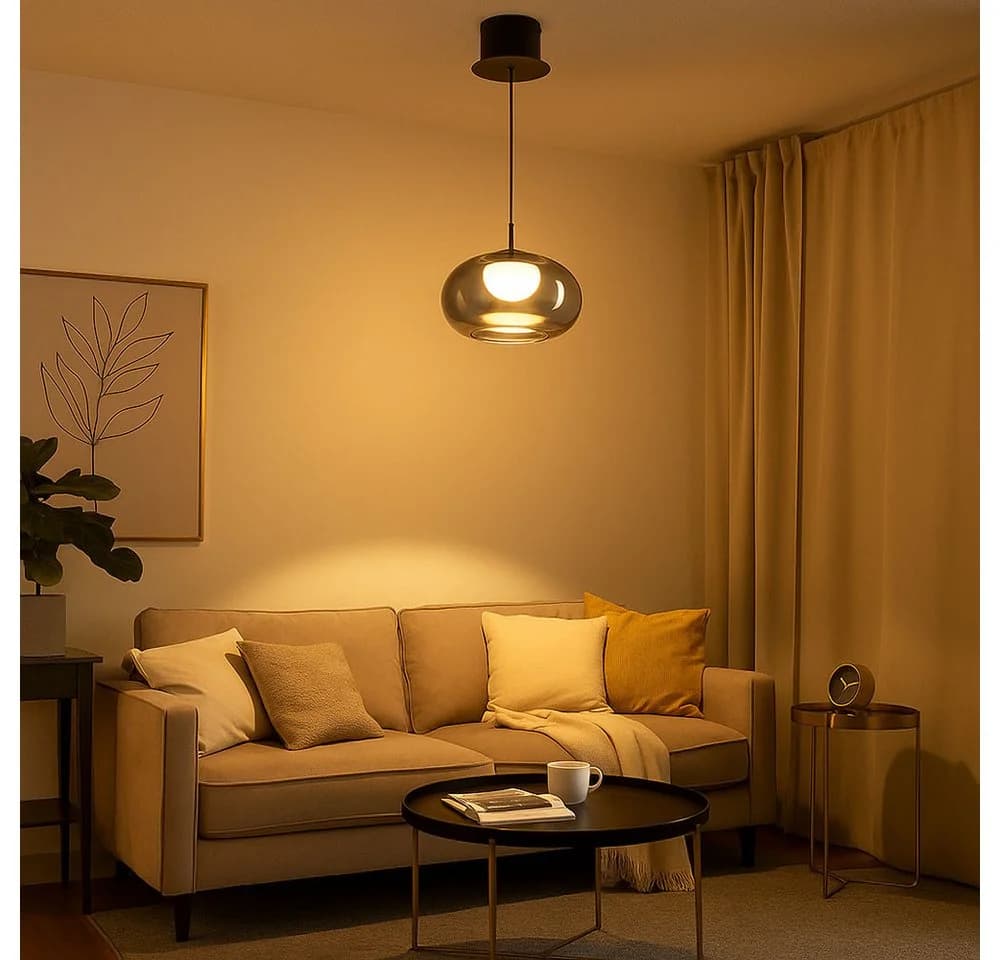 GLOBO LIGHTING LED-Hängeleuchte Rauchglas Schwarz Matt - Bild 3