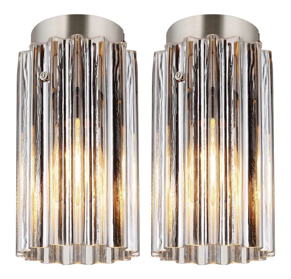GLOBO LIGHTING Deckenleuchte Schwarz Silber Glas Metall E27