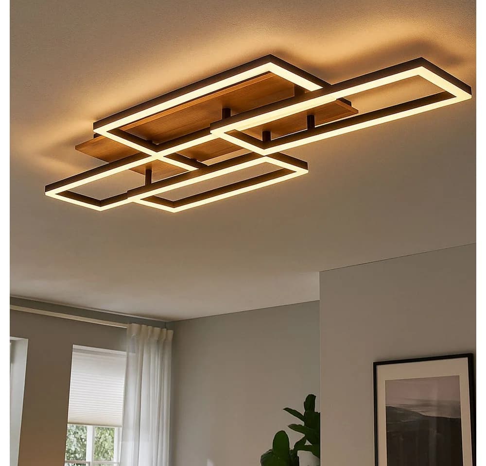 GLOBO LIGHTING LED Deckenleuchte Holzoptik Fernbedienung CCT Dimmbar - Bild 2