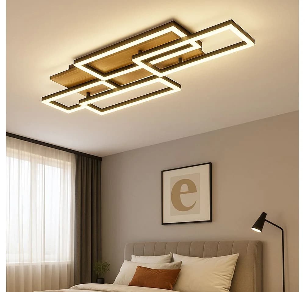 GLOBO LIGHTING LED Deckenleuchte Holzoptik Fernbedienung CCT Dimmbar - Bild 4